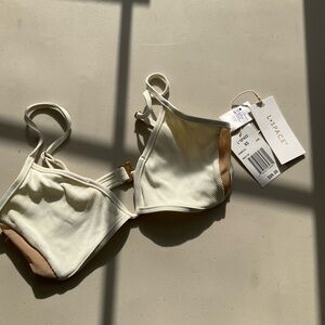 L Space Swim Bikini Top XS Cream Macey Top New